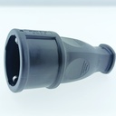 Workshop socket 2P+E (Schuko) with a comfortable grip, black, 12 pcs.