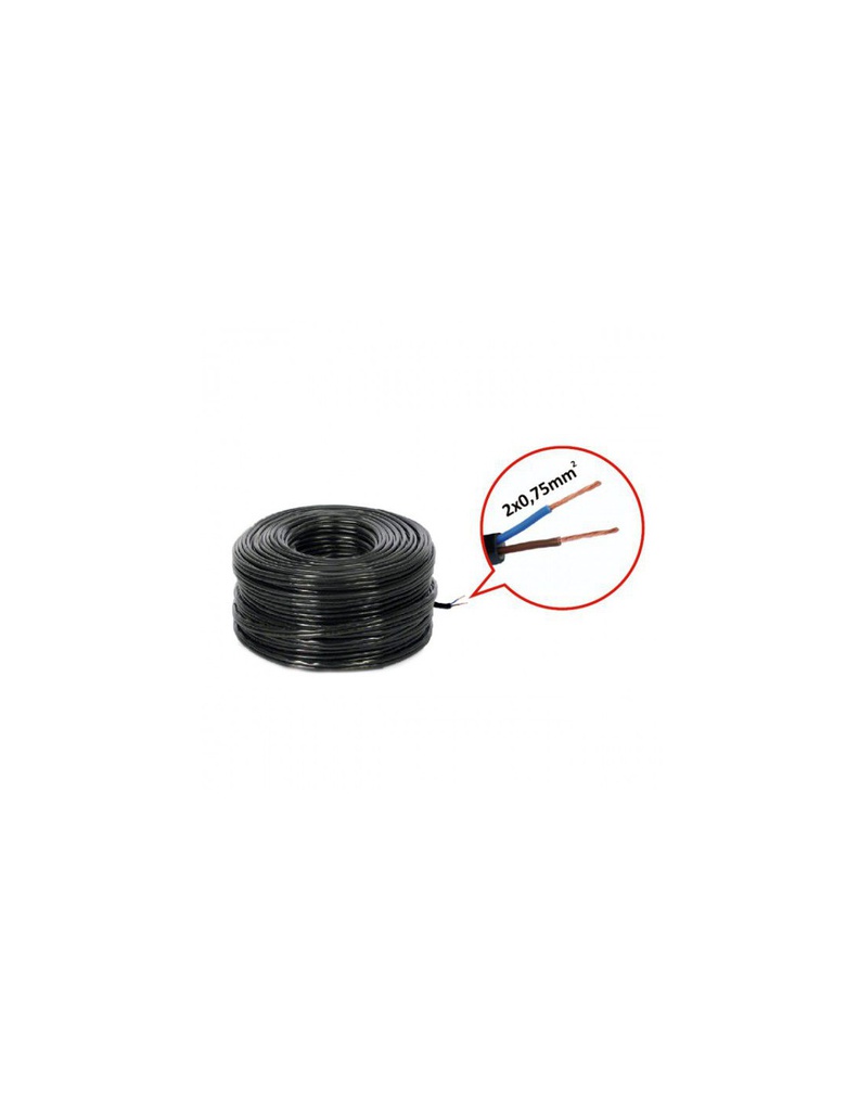 Cabo H03VVH2-F-2075BR 2x0.75m2 Preto (100m)