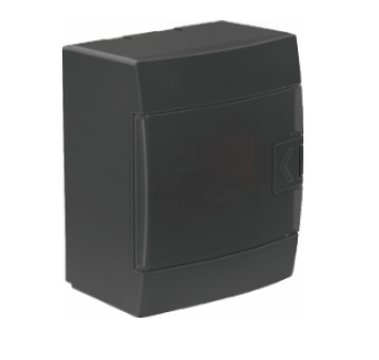 Quadro distribuição 4 módulos saliente preto IP40