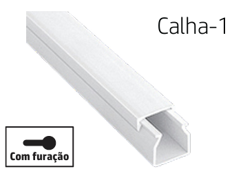 CALHA 1 | BRANCA 16X16 CABLE TRUNKING CANALEX 2M (GOULLOTE)