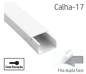 CALHA 17 | BRANCA 25X16 ADESIVO CABLE TRUNKING CANALEX ADH 2M