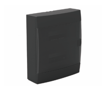 Quadro distribuição 24 módulos saliente preto IP40