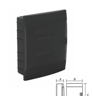 Quadro distribuição 24 módulos embutir preto IP40