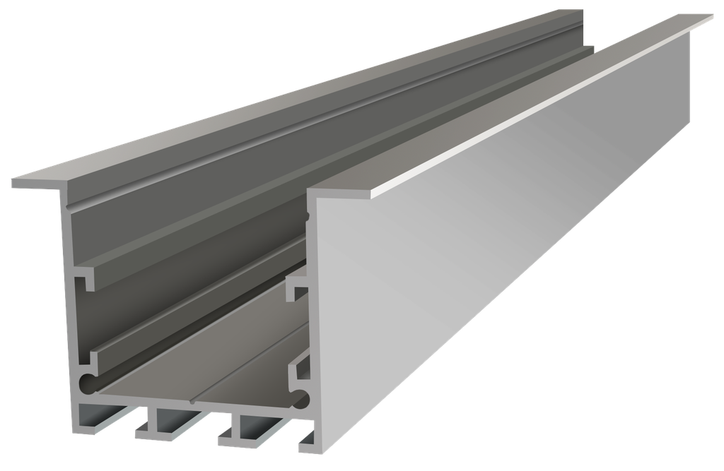 IN005-A-4M - Perfil Alumínio Encastrar 4M Anod. Cinzento