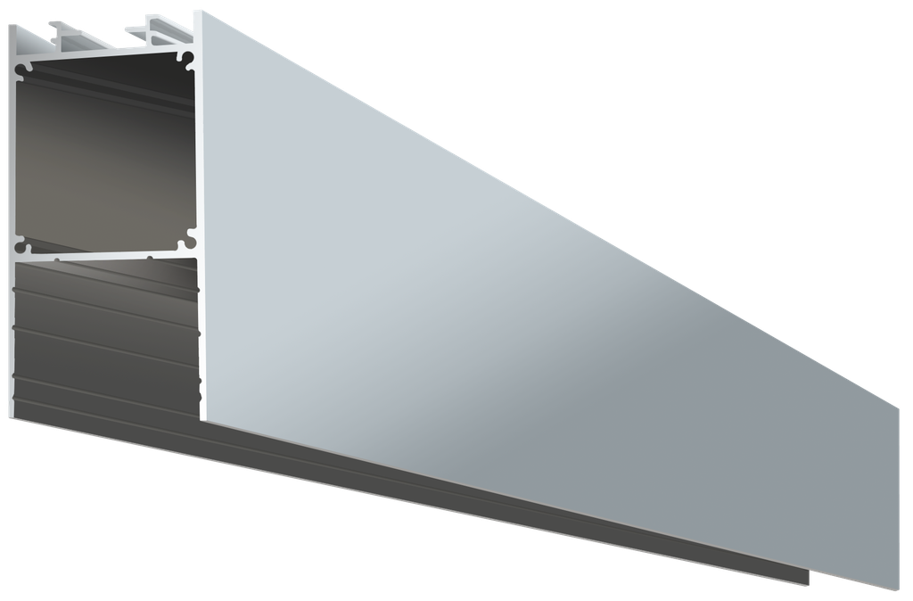 OUT008-A-4M - Perfil Alumínio Saliente 4M Anod. Cinzento