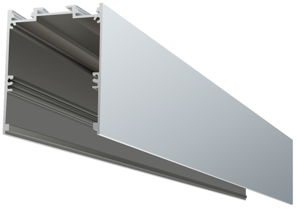 OUT009-A-4M - Perfil Alumínio Saliente 4M Anod. Cinzento