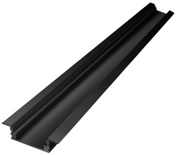 IN001-B - Perfil Alumínio Encastrar 2M Lacado Preto