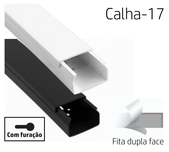CALHA 17 | PRETA 25X16 ADESIVO CABLE TRUNKING CANALEX ADH 2M