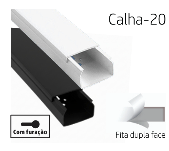 CALHA 20 | PRETA  ADESIVO 30X25 2M