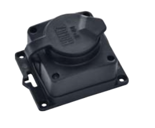 Tomada BP-1  - Tomada Preta em borracha 1 SHUCKO 16A IP54