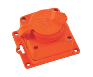 Tomada BL-1 - Tomada cor-de-laranja em borracha 1 SHUCKO 16A IP54