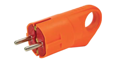 Ficha BL-2 - Ficha macho Cor-de-laranja de borracha com pega 16A IP44