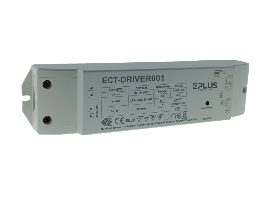 FONTE AL/CONTROLADOR RF/PUSH-DIM 12VDC 4.16A 50W MONO IP20