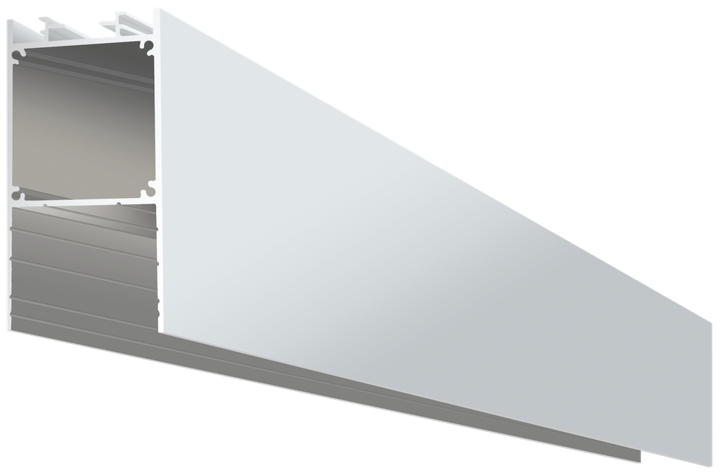 OUT008-W - Perfil Alumínio Saliente 2M Lacado Branco