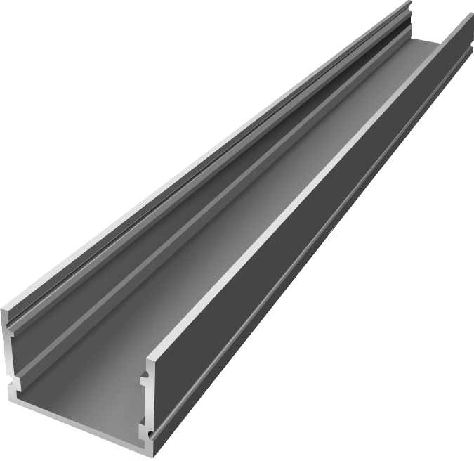 OUT005-A - Perfil Alumínio Saliente 2M Anod. Cinzento