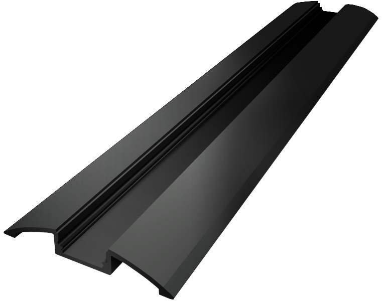 OUT006-B - Perfil Alumínio Saliente 2M Lacado Preto