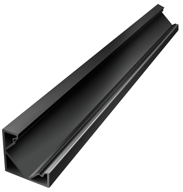COR001-B - Perfil Alumínio Canto 2M Lacado Preto