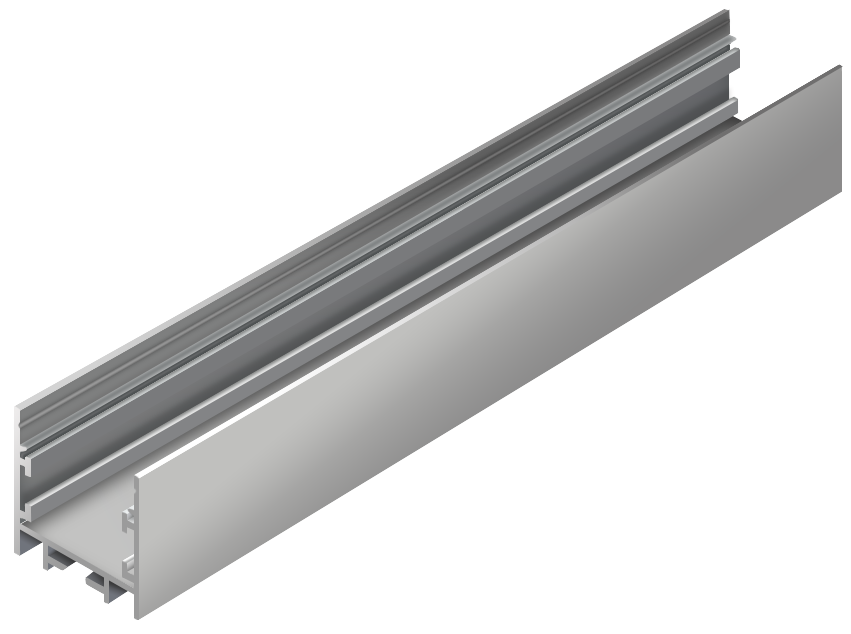 OUT007-A - Perfil Alumínio Saliente 2M Anod. Cinzento