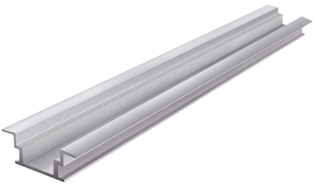 PRO008-A - Perfil Alumínio Projeto 2M Anod. Cinzento