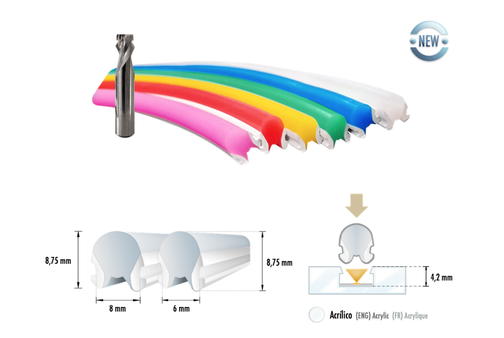 SIGN-NEON-6-W DIFUSOR SILICONE 6MM WHITE