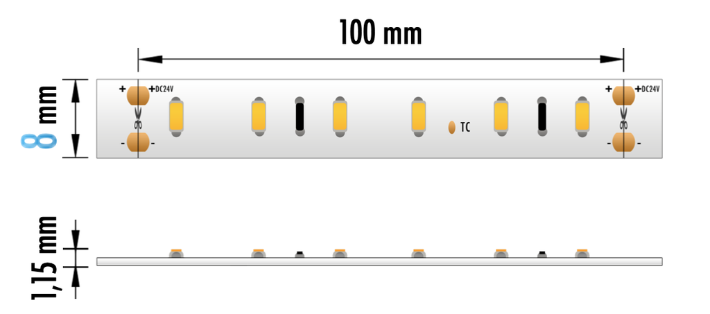 FITA LED EPRO 14.4W 24V 3000K IP20 50M