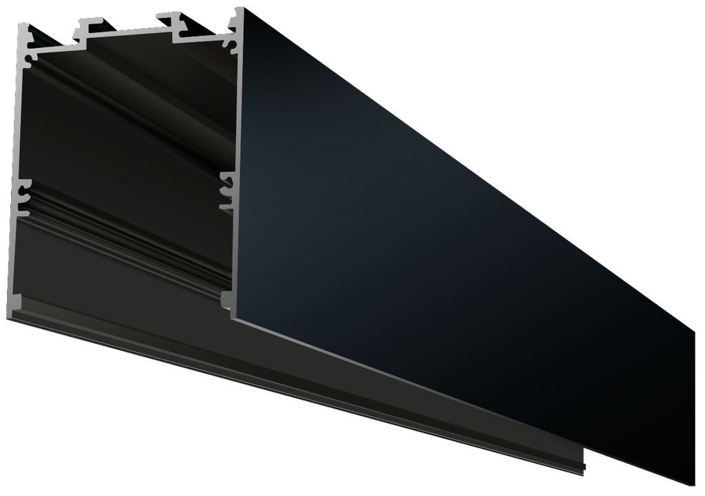 OUT009-B - Perfil Alumínio Saliente 2M Lacado Preto