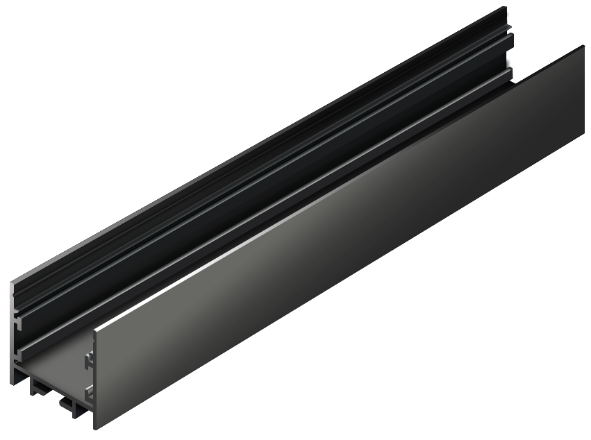 OUT007-B - Perfil Alumínio Saliente 2M Lacado Preto