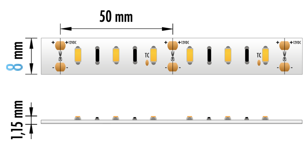 FITA LED EPRO 14.4W 12V 6500K IP20 50M