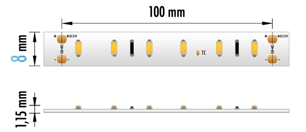 FITA LED EPRO 9.6W 60L 24V 4000K IP20 5M