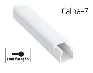 [8699430127290] CALHA-7 | Calha técnica de PVC branca com furação 40x40 2M