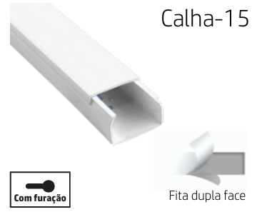 [8699430130481] CALHA 15 | BRANCA 15X10 ADESIVO CABLE TRUNKING CANALEX ADH 2M