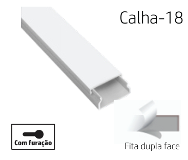 [8699430222438] CALHA 18 | BRANCA 30X16 ADESIVO CABLE TRUNKING CANALEX ADH 2M