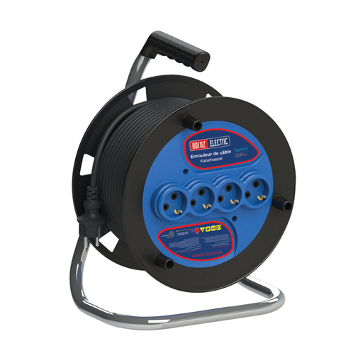 [8699490912263] EXTENSÃO/ENROLADOR 3X1, 5MM 4 SOCKET 230V IP20 EU TYPE CABLE REEL 35M