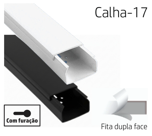 [8699430187928] CALHA 17 | PRETA 25X16 ADESIVO CABLE TRUNKING CANALEX ADH 2M