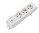 Deco 3PF - Tomada Branca 3 SHUCKO c/interruptor cabo 2 metros 16A 3x1.5mm² IP20