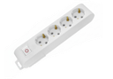 Deco 4P - Tomada Branca 4 SHUCKO c/ interruptor 16A 3X1.5mm² IP20