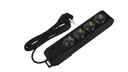Deco 4P - Tomada Preta 4 SHUCKO c/ interruptor 16A 3x1.5mm² IP20
