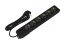 Deco 6P - Tomada Preta 6 SHUCKO c/ interruptor 16A 3x1.5mm² IP20