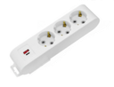 Deco 3PFUSB - Tomada Branca 3 SHUCKO 1xUSB-A + 1xUSB-C cabo 2 metros 16A 3x1.5mm² IP20