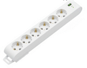 Deco 6PFUSB - Tomada Branca 6 SHUCKO 1xUSB-A + 1xUSB-C cabo 2 metros 16A 3x1.5mm² IP20