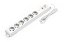 Deco 6PFSP - Tomada Branca 6 SHUCKO c/ interruptor + 1xUSB-A + 1xUSB-C cabo 1.5 metros 16A 3x1.5mm² IP20