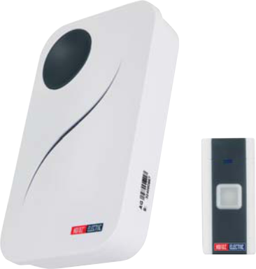 [8683684231919] Fuji-D1 - Campainha sem fios branco/preto (pilhas 2xAA)