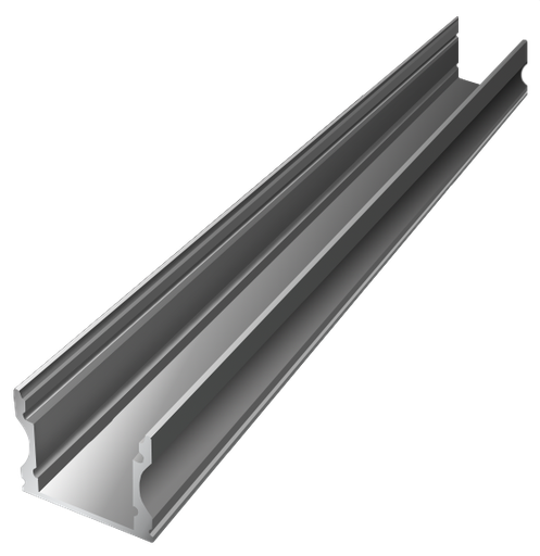 [OUT002-A] OUT002-A - Perfil Alumínio Saliente 2M Anod. Cinzento