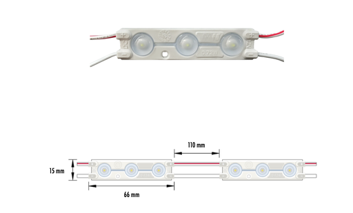 [SIGN-013-072W-W] SIGN-013-072W-W - MODULO 3LED 0.72W 12V IP67 2700K-3200K 5Y