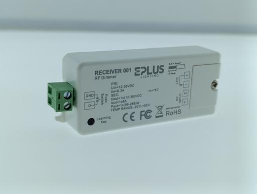 [ECT-RECEIVER001] CONTROLADOR RF/PUSH-DIM 12-36VDC 1x8A 96W-288W IP20