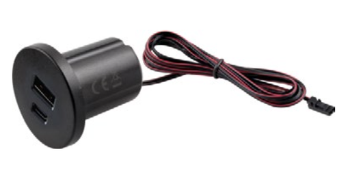 [GNI-USB-CZ-03] 1XUSB A, 1XUSB C SOCKET, 12VDC 2.1A Entrada, 5VDC 2.1A cor de saída: preto; 2M Mini Plug