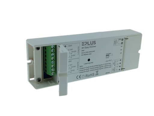 [ECT-RECEIVER002] CONTROLADOR RF/PUSH-DIM 0-5V/0-10V/0-15VDC/PWM IP20