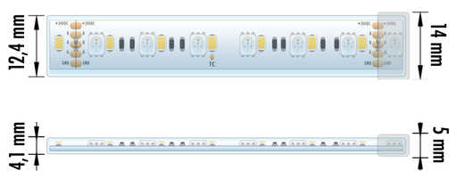 [EPRO-192W24VRGB6500KIP67] FITA LED EPRO 19.2W 24V RGB+6500K IP67 5M