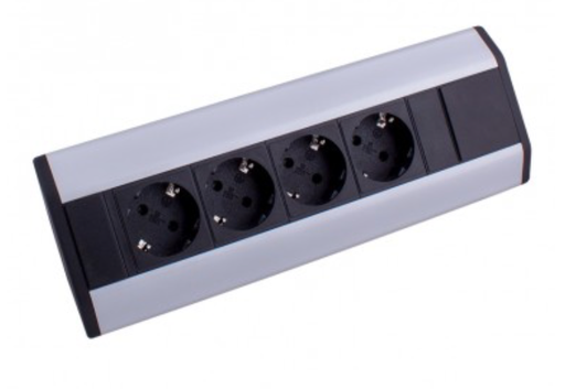 [Cornerbox-alu-4de] Caixa de canto Alumínio 4x Schuco Socket, cabo de 1,8m