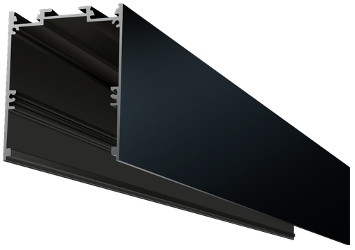 [OUT009-B] OUT009-B - Perfil Alumínio Saliente 2M Lacado Preto